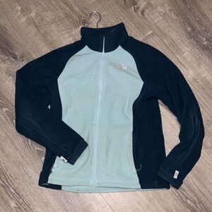 The North Face Dark Blue and Light Green Fleece Jacket